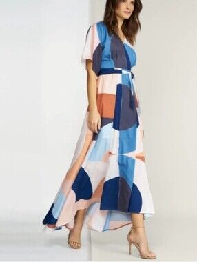 Anthropologie Multicolor Geometric Maxi Dress